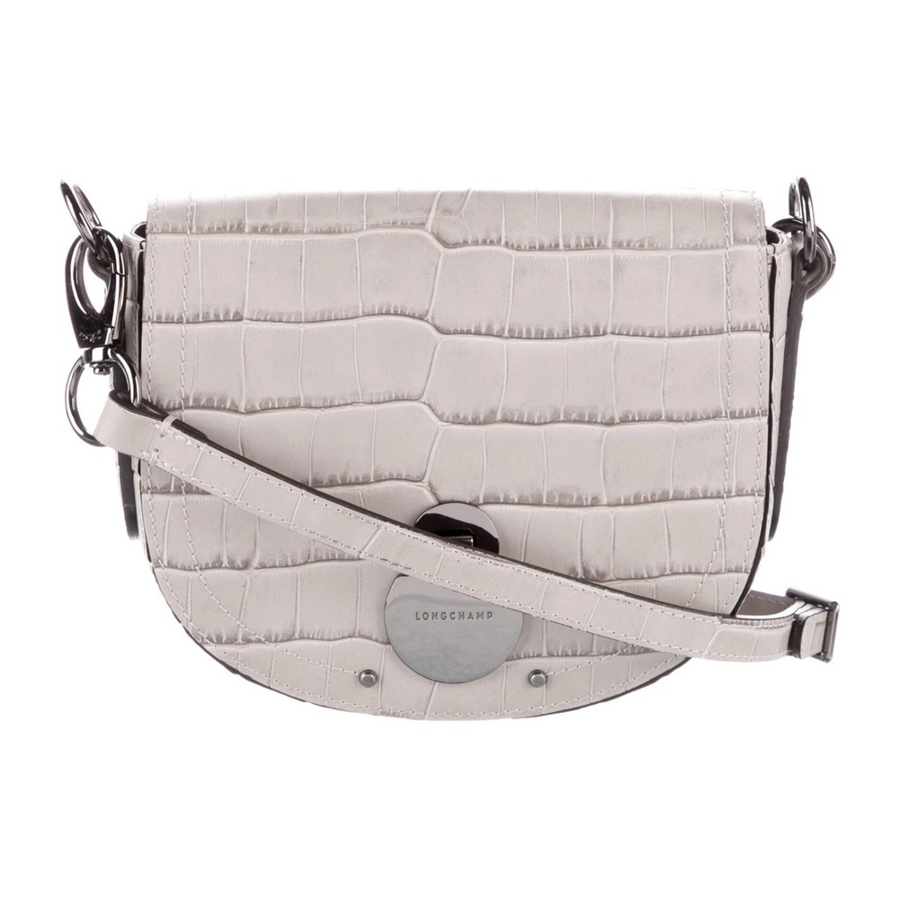 EUC/LIKE NEW Longchamp Cavalcade Large Croc-Embossed Crossbody Bag